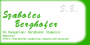 szabolcs berghofer business card